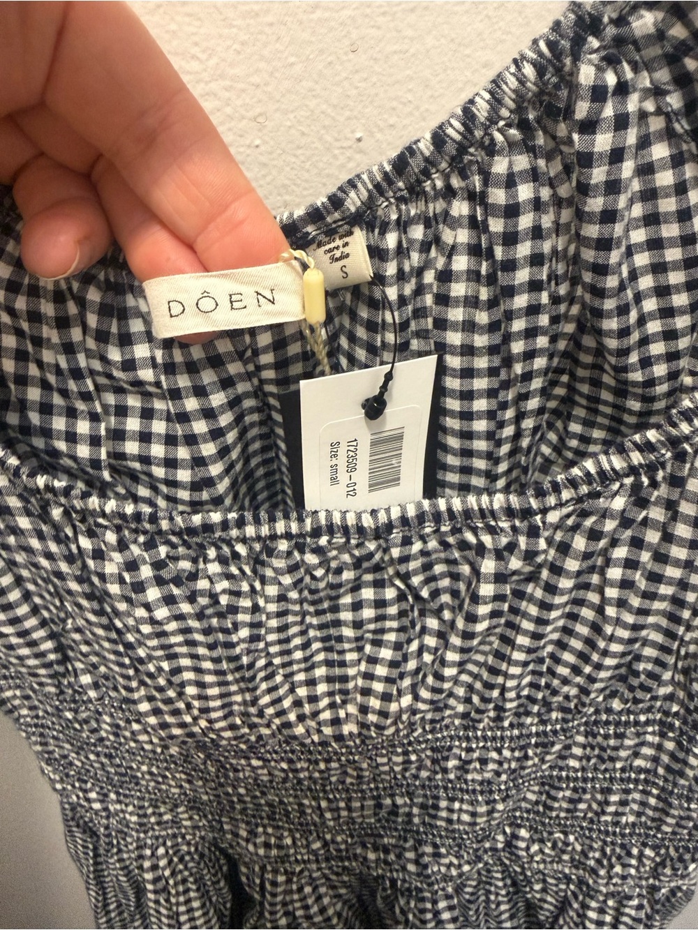 NWT Doen Quinley Dress in Navy La Maddalena Gingham! - Picture 2 of 11